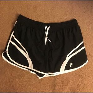 White Stripe Fila Athletic Shorts